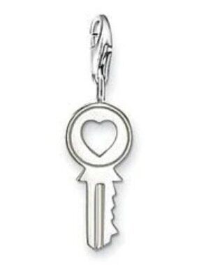 Thomas Sabo Key w/ Heart Cut-Out 925 Silver Dangle Charm